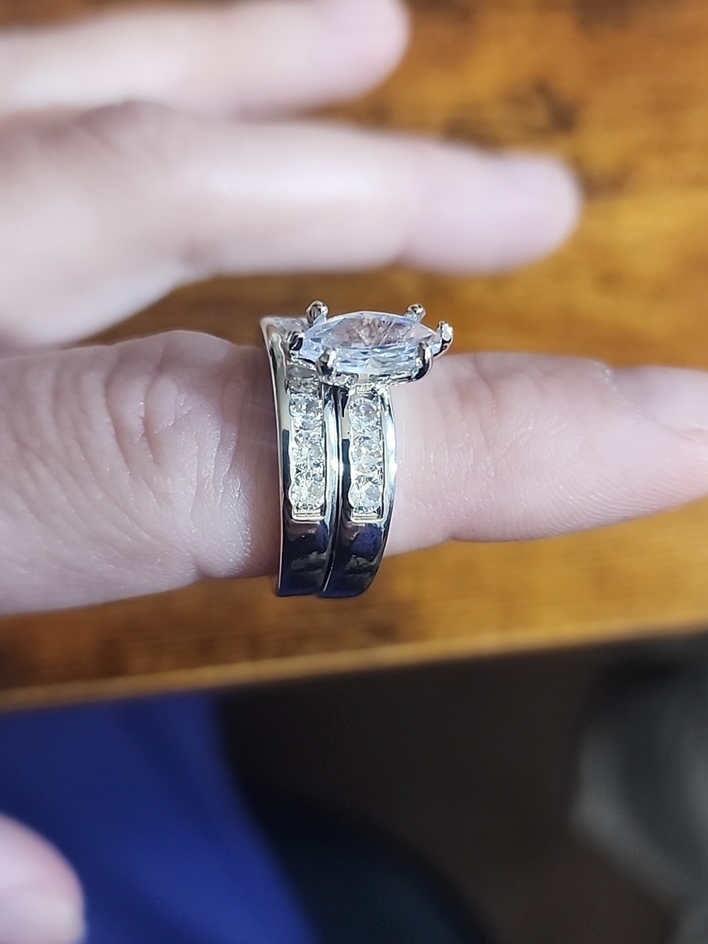 FP Size 6 Gift Box Set Silver Marquise Cubic Zirconia Ring Set - Elegant Sparkle